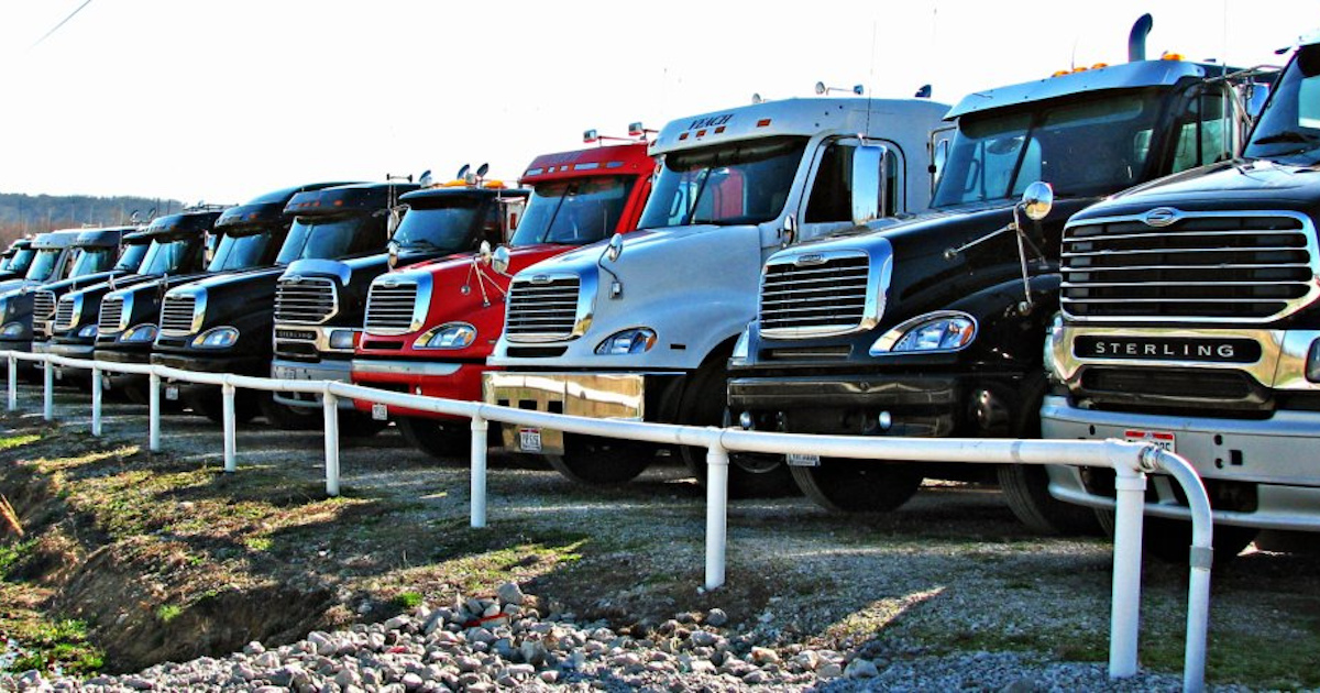 a fleet of trucks using a fleet management system