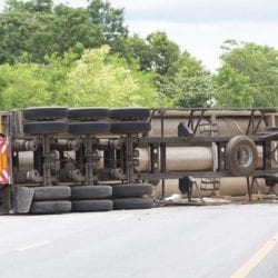 a truck involved in an accident during the 100 deadliest days on the road